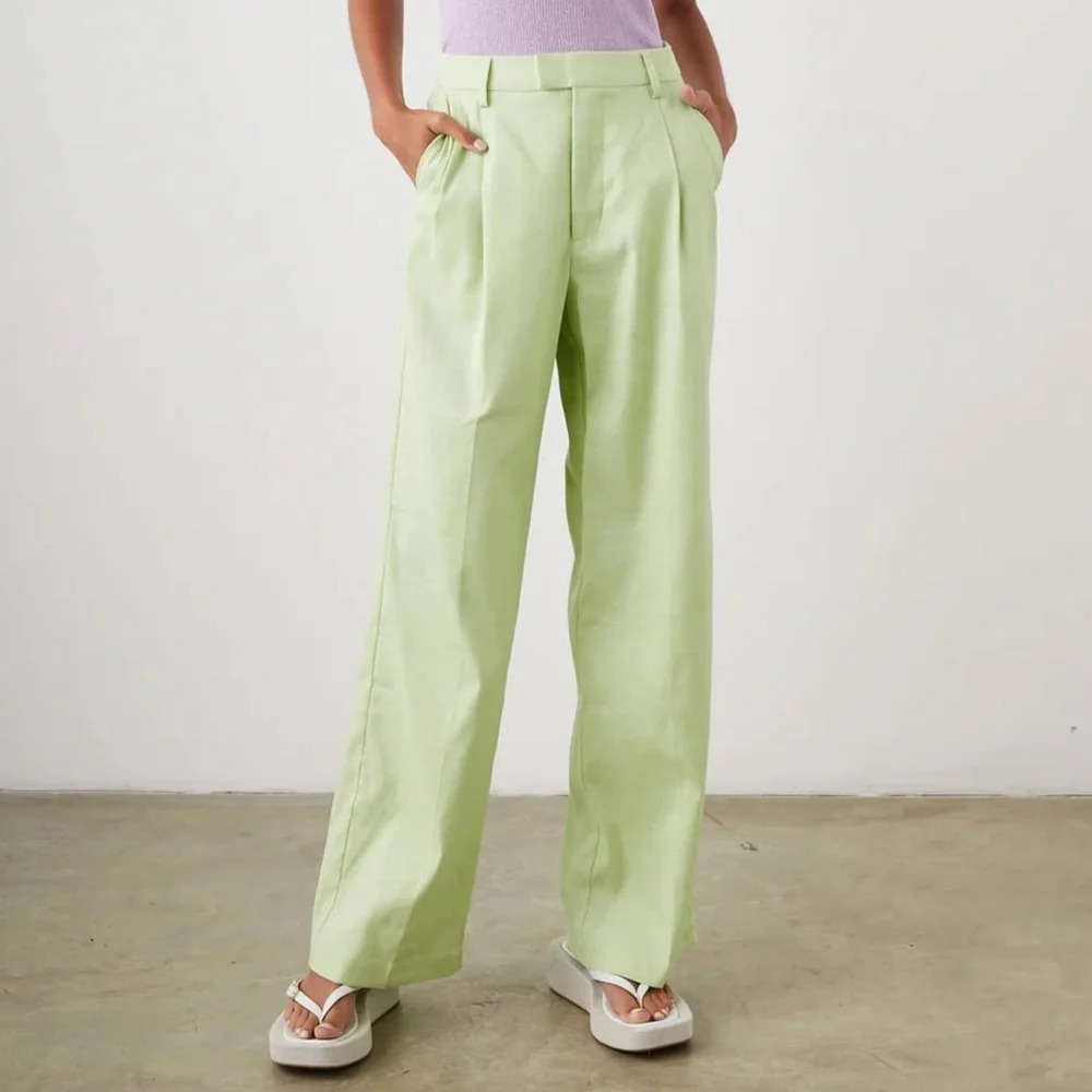 NEW Rails Pants Womens Size 4 Marni Apple Green High Rise Wide Leg